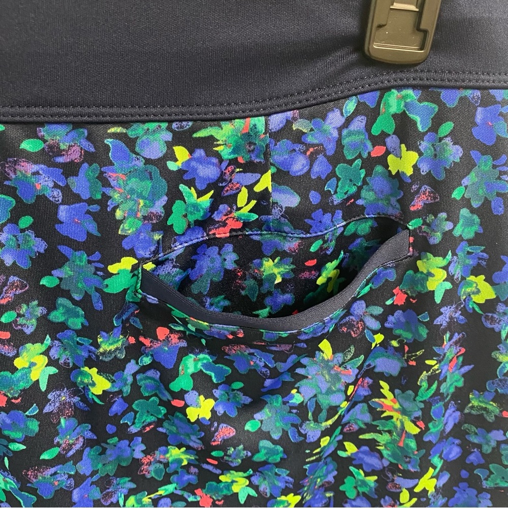 PGA Tour Floral Blue Skort 3 Pockets Size Large Tennis‎ Pickleball Activewear - Picture 12 of 12